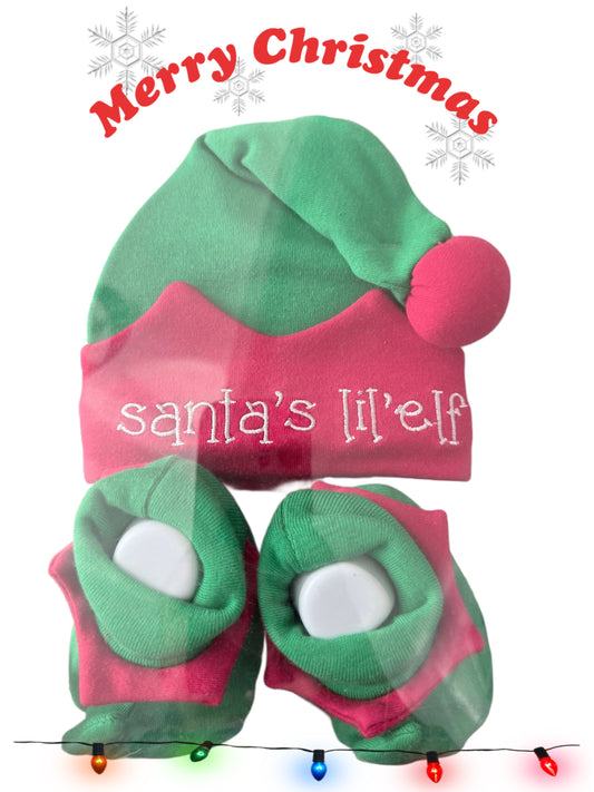 Christmas hat & bootieS set.
