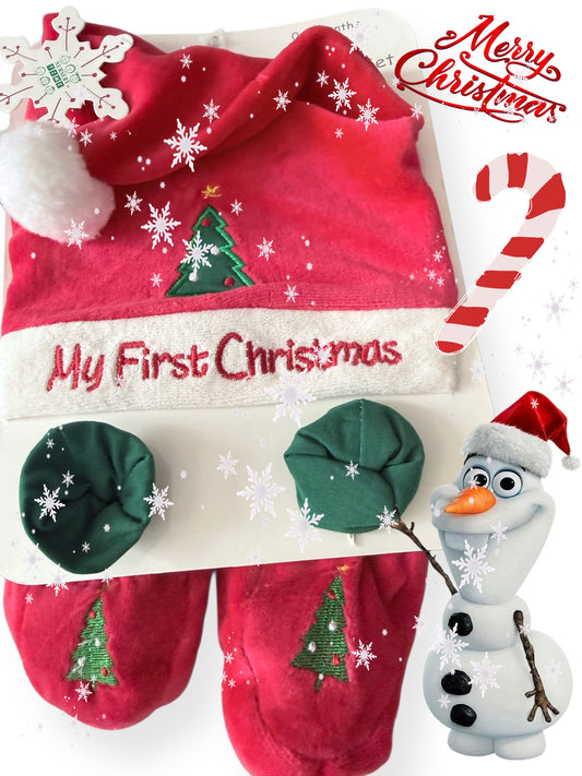 Christmas hat & bootieS set.