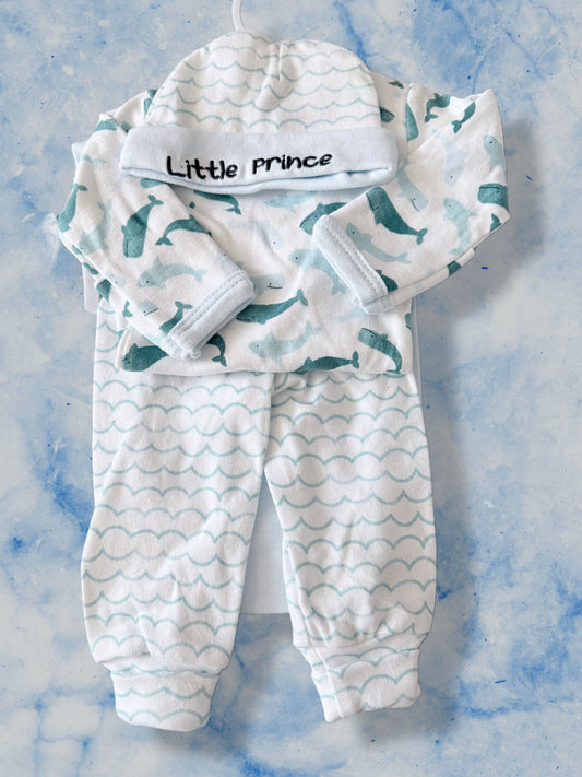 Tiny baby boy's 4 piece set.