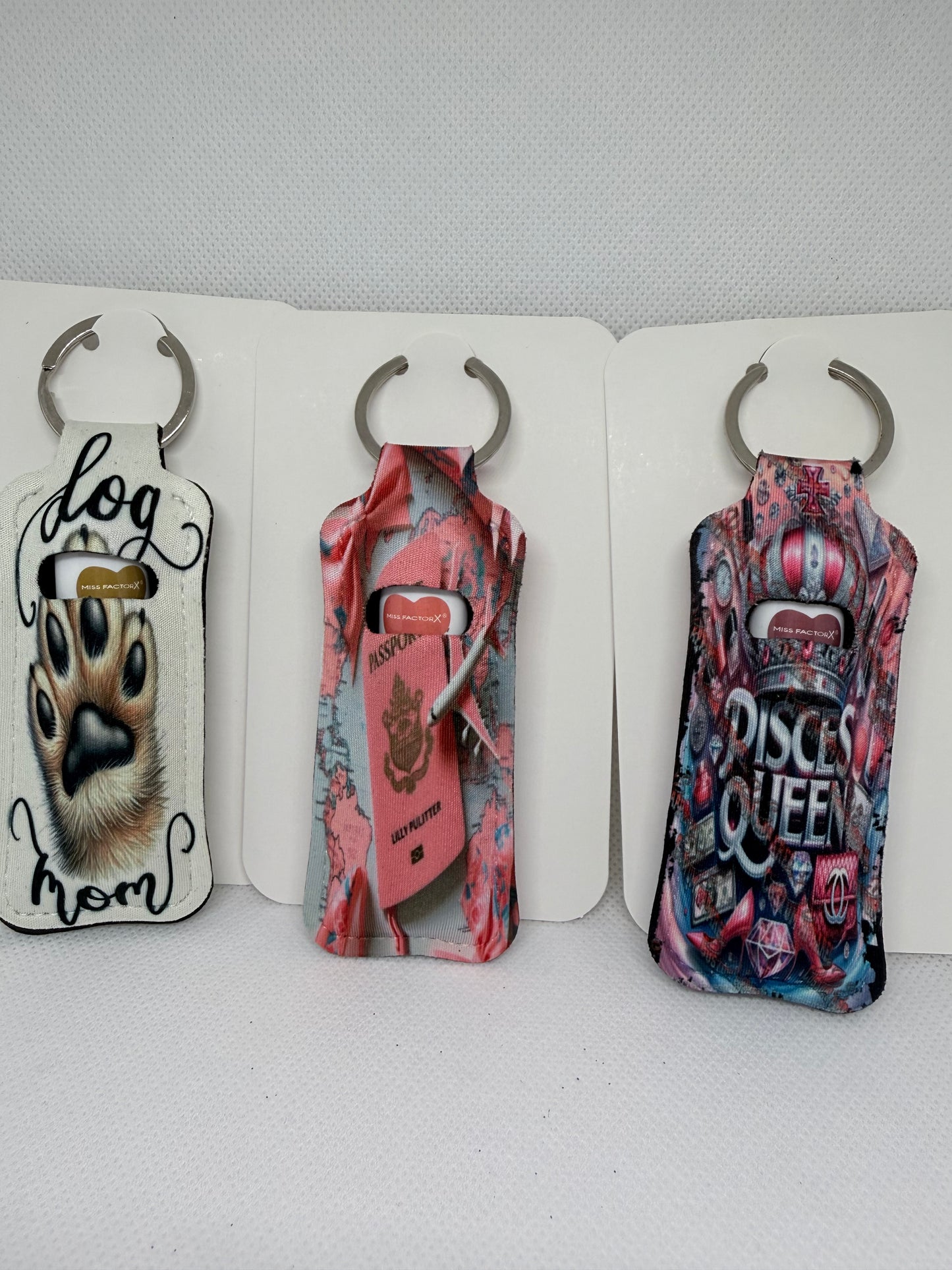 Lip balm or lipstick keyrings