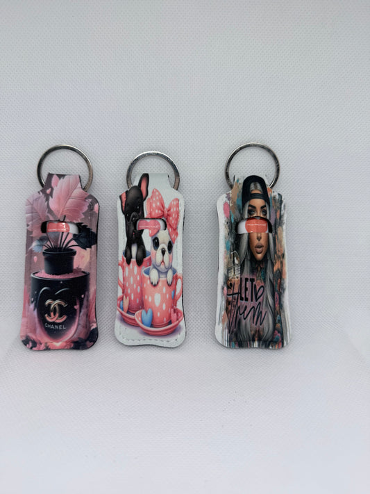 Lip balm or lipstick keyrings